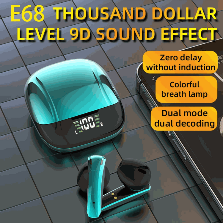 Écouteurs sans fil TWS gaming Bluetooth 5.0 avec microphone et affichage LED intelligent