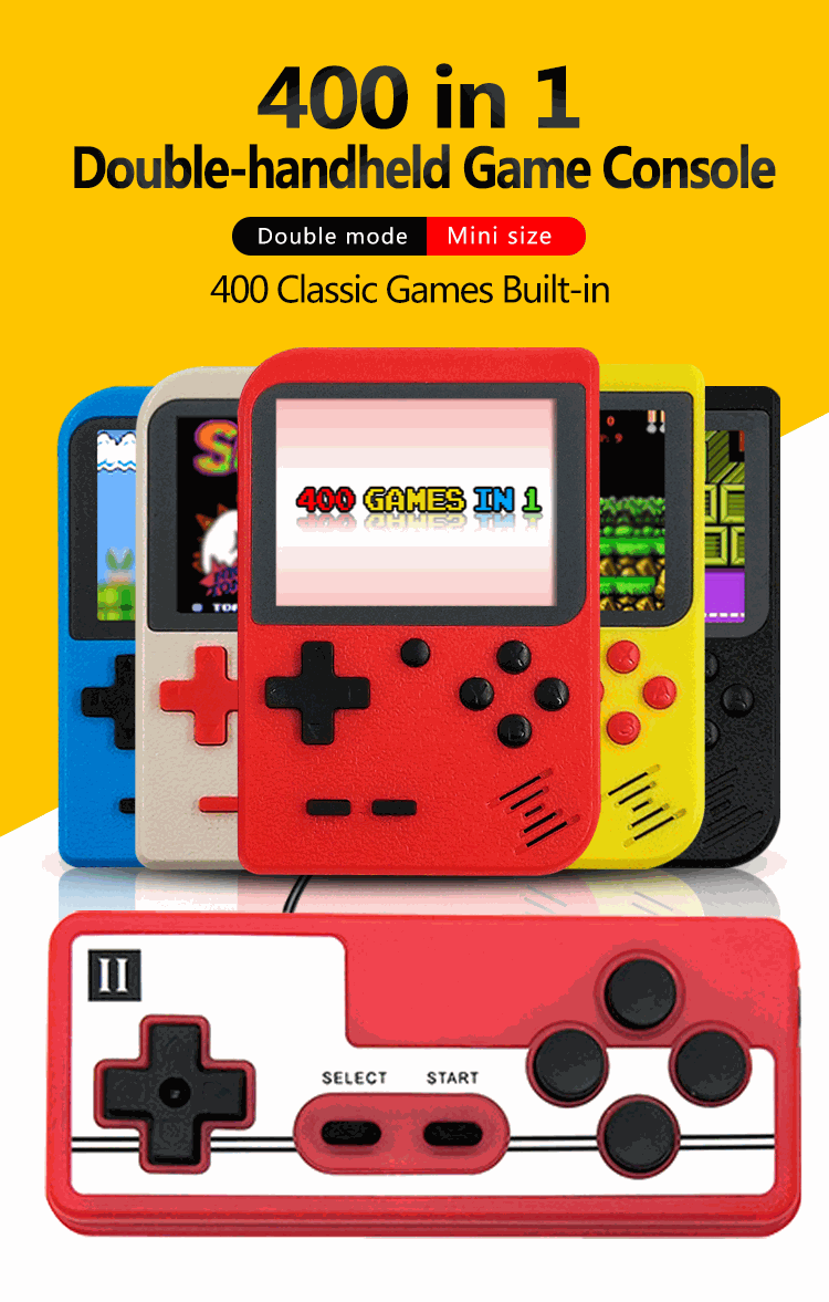 Console portable mini rétro 3 pouces avec 400 jeux intégrés et écran LCD couleur