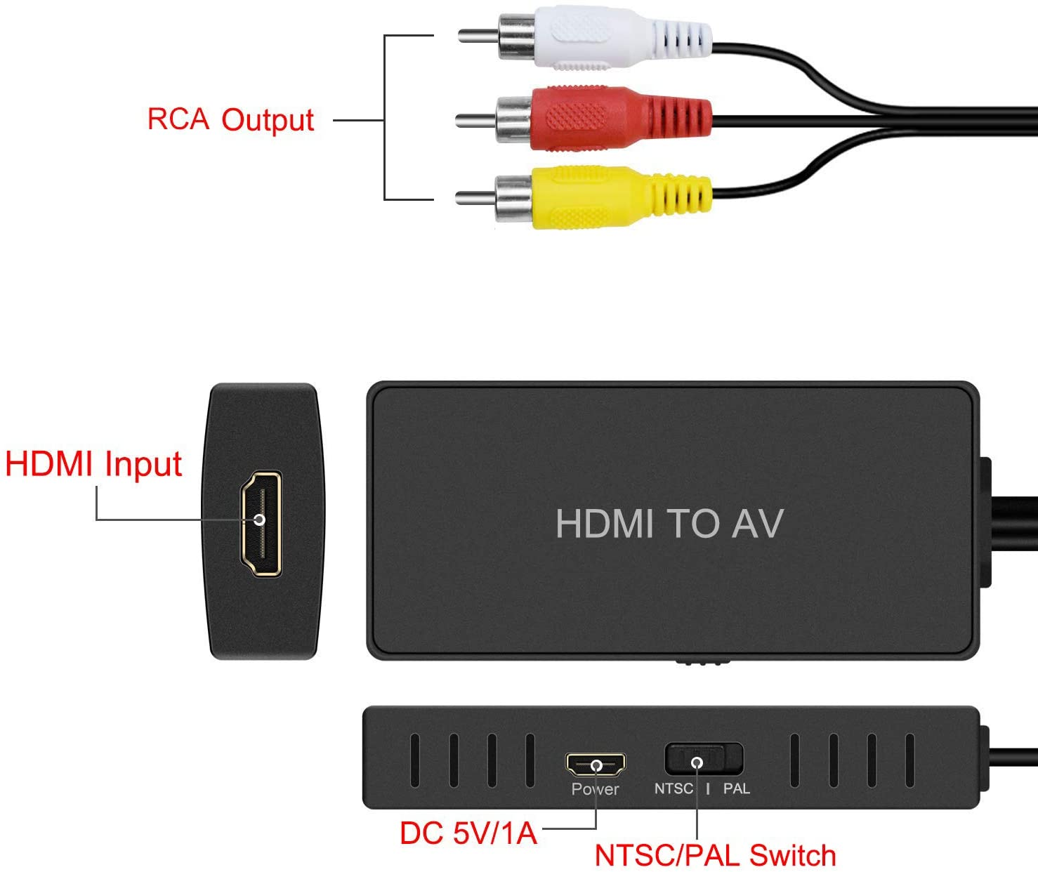 HDMI to AV Converter HDMI to Video Audio Adapter Lilac Milo