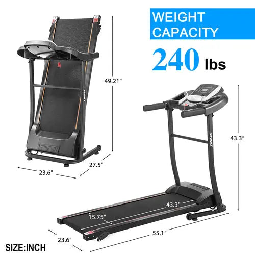 Classic Style Folding Electric Treadmill Motorized Running Machine Teal Simba
