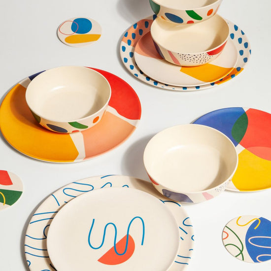 4pc Bamboo Plate Set - Dinner Puce Arrowwood