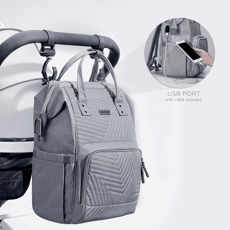 Quilted Diaper Baby Backpack Maroon Chronos