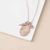Fingerprint Necklace, Fingerprint Jewelry With Birthstone Green Millie