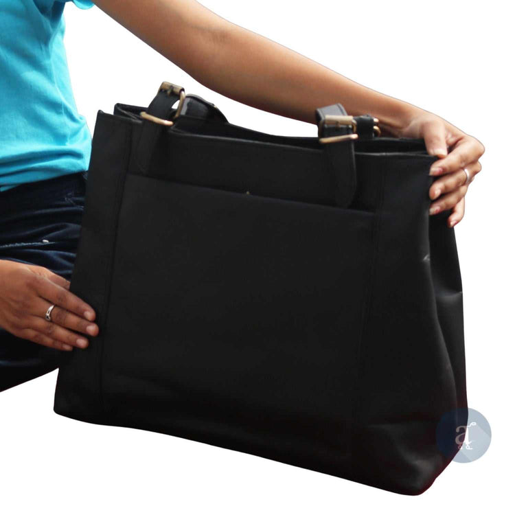 Black Leather Handbags for Women Ladies Tote Shoulder Bags. Salmon Alder