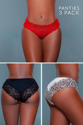 Arlo Bikini Panty 3 Pack Underwear Magenta Caeneus