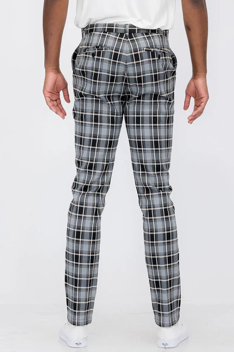 Plaid Slim Fit Trouser Pants SR012 Lime Milo