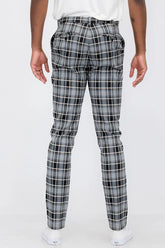 Plaid Slim Fit Trouser Pants SR012 Lime Milo
