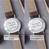 Handwriting Gifts for Groom, Engraved Watch for Men Green Millie