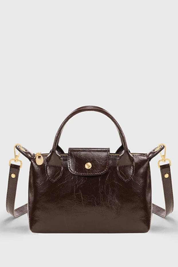Brown Patent Versatile PU Leather Crossbody Bag for Women – Women&