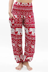 Burgundy ELEPHANT Pants Women Boho Pants Hippie Pants Yoga Tan Smokey