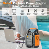 Power Bank Solar Generator 200W Portable Power Station For Camping Lilac Milo