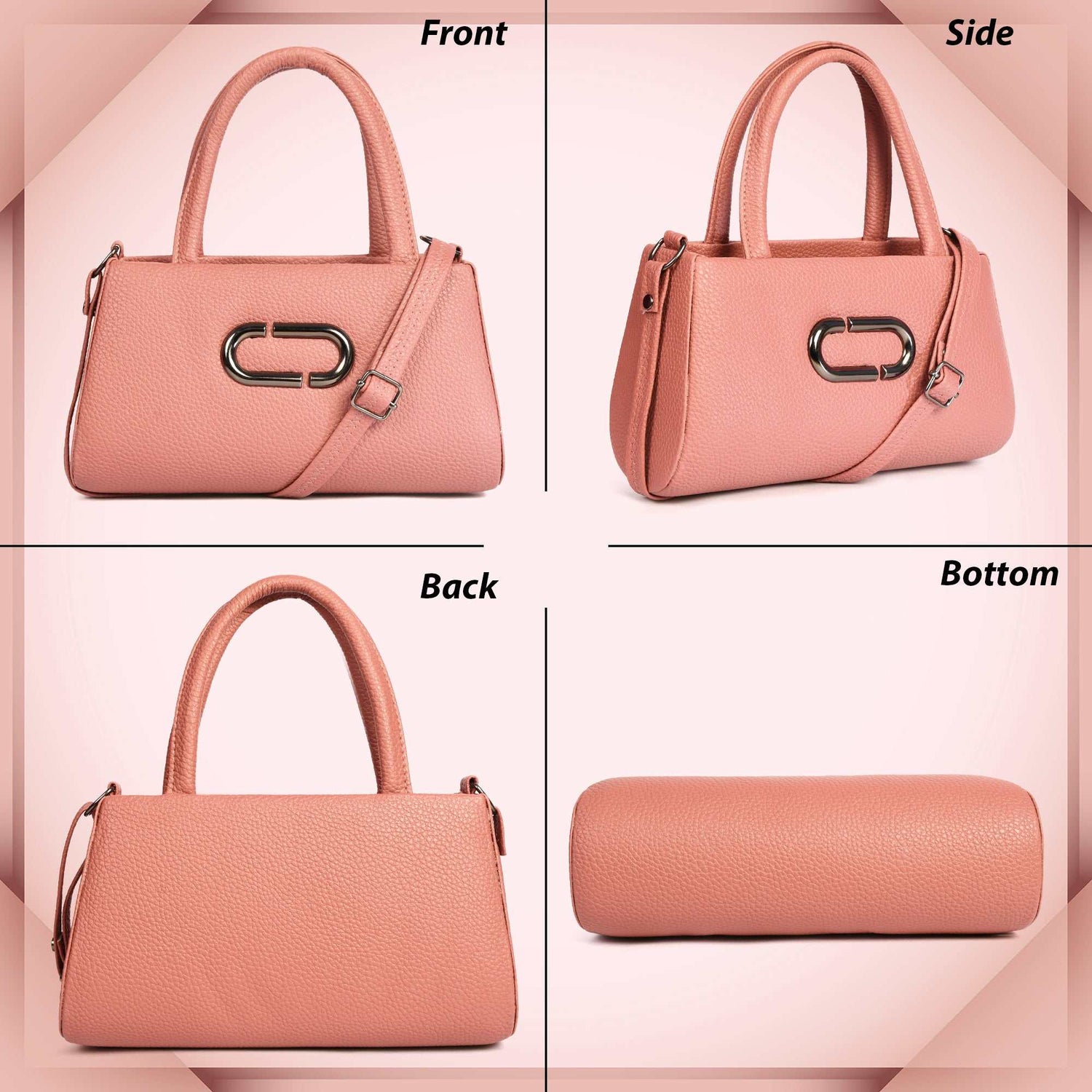 Women Leather Sling bag With Handle - Peach – Women&