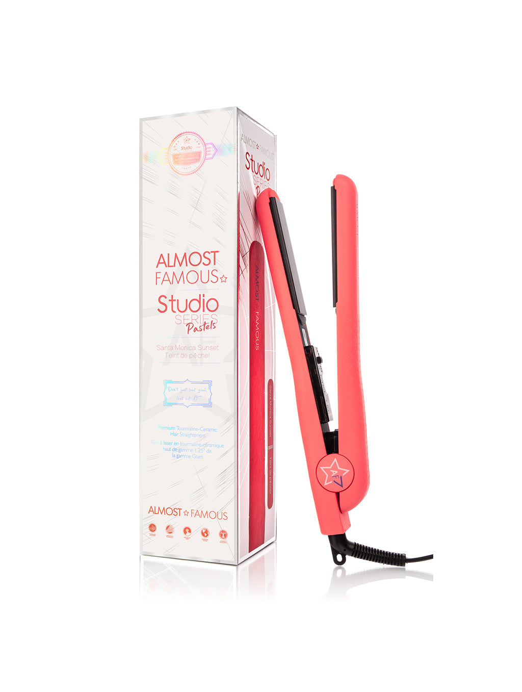 Almost Famous 1.25" Studio Series Flat Iron with Luxe Gemstone Plates Sky Blue Thrace