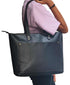 Sac fourre-tout en cuir véritable avec fermeture éclair pour femmes, spacieux et léger, design élégant et fonctionnel