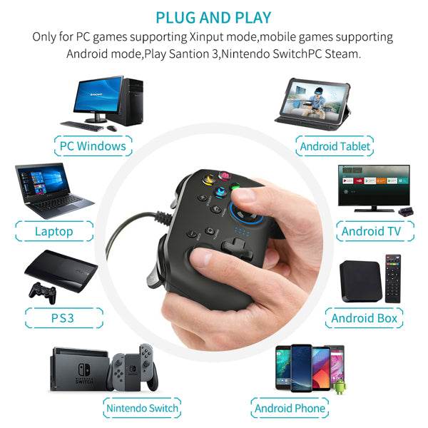 Wired Gaming Controller Joystick Gamepad with Dual-Vibration – Tech Accessories Teal Simba