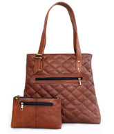 Combo sac à main en cuir en peau de chèvre avec grand cabas et petite pochette zippée polyvalente pour femme moderne
