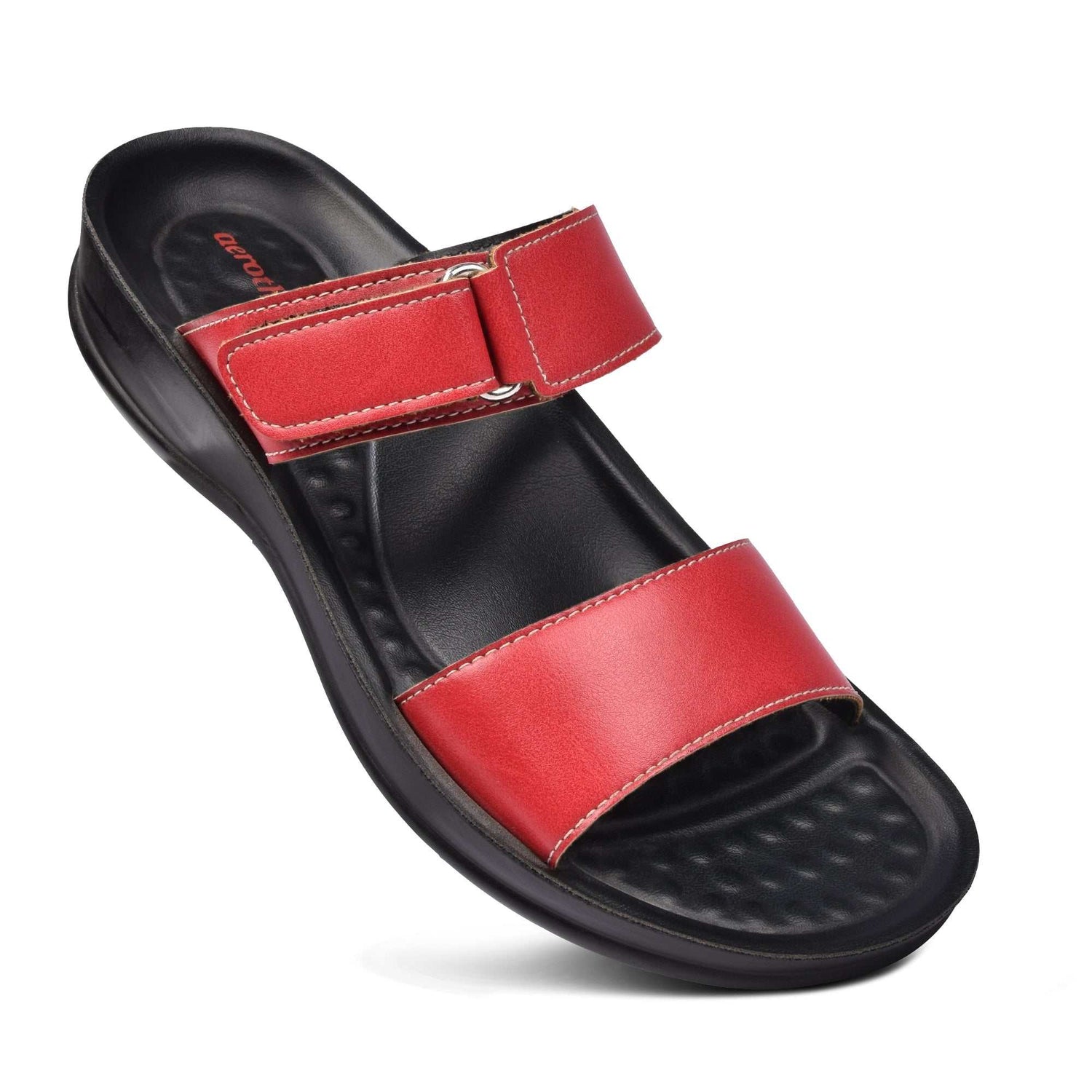 Sandales femme à brides velcro confortables et orthopédiques style rustique