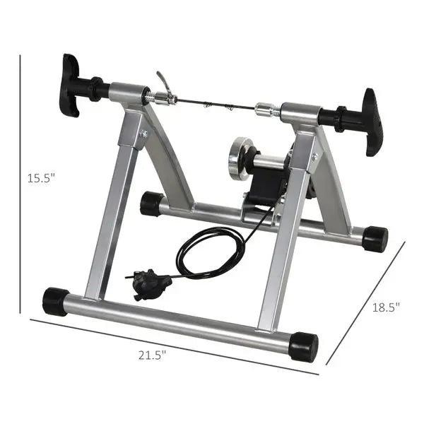 Soozier Indoor Magnetic Bike Bicycle Trainer Stand 5 Level Resistance Taupe Shadow