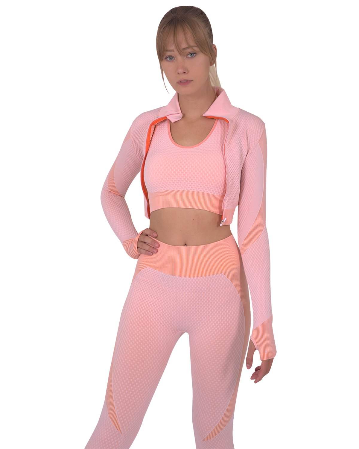 Trois Seamless Sports Jacket - Pink | Polyester Lazurite