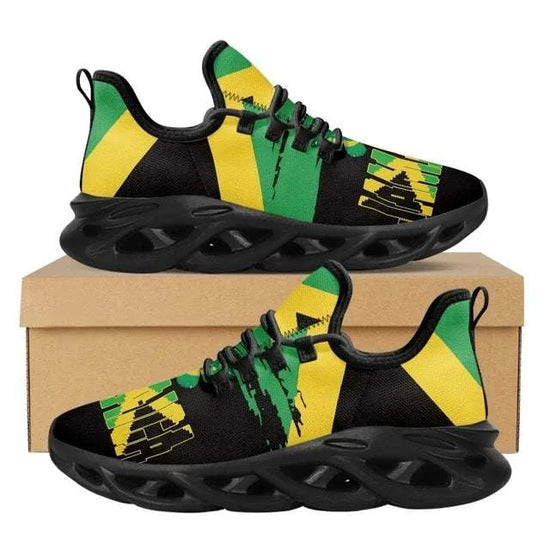 Chaussures décontractées avec drapeau de la Jamaïque en mesh respirant pour hommes et femmes