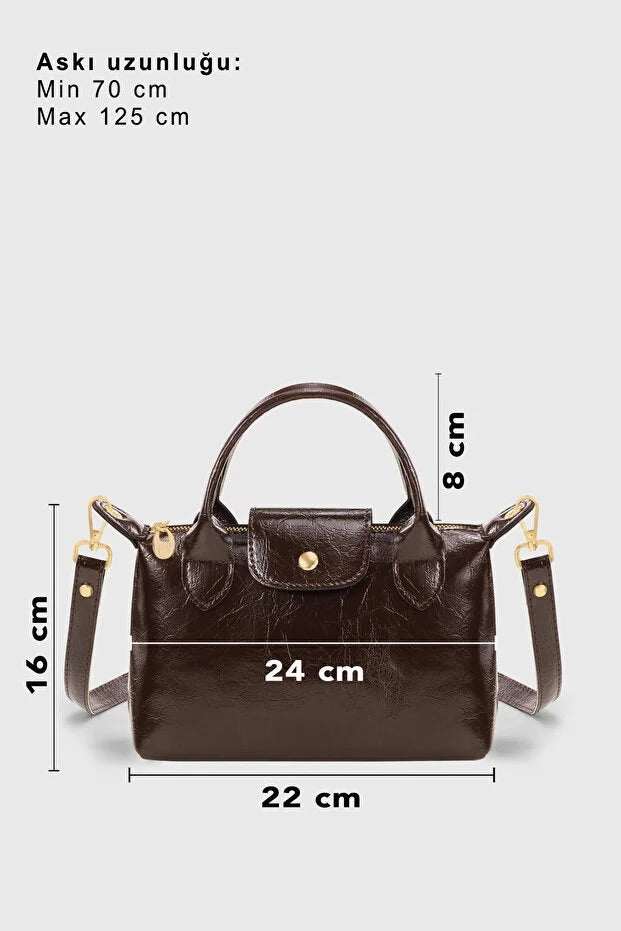 Brown Patent Versatile PU Leather Crossbody Bag for Women – Women&