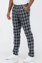 Plaid Slim Fit Trouser Pants SR010 Lime Milo