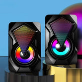 Enceintes de jeu RGB Dragon avec lumières LED colorées et son stéréo puissant