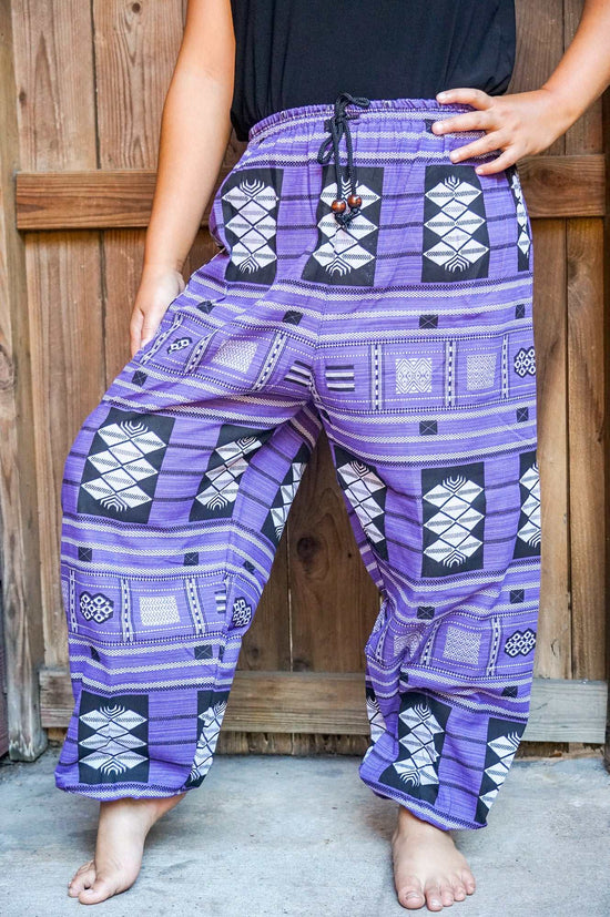 Cotton Women Tribal Boho Pants Hippie Pants Tan Smokey