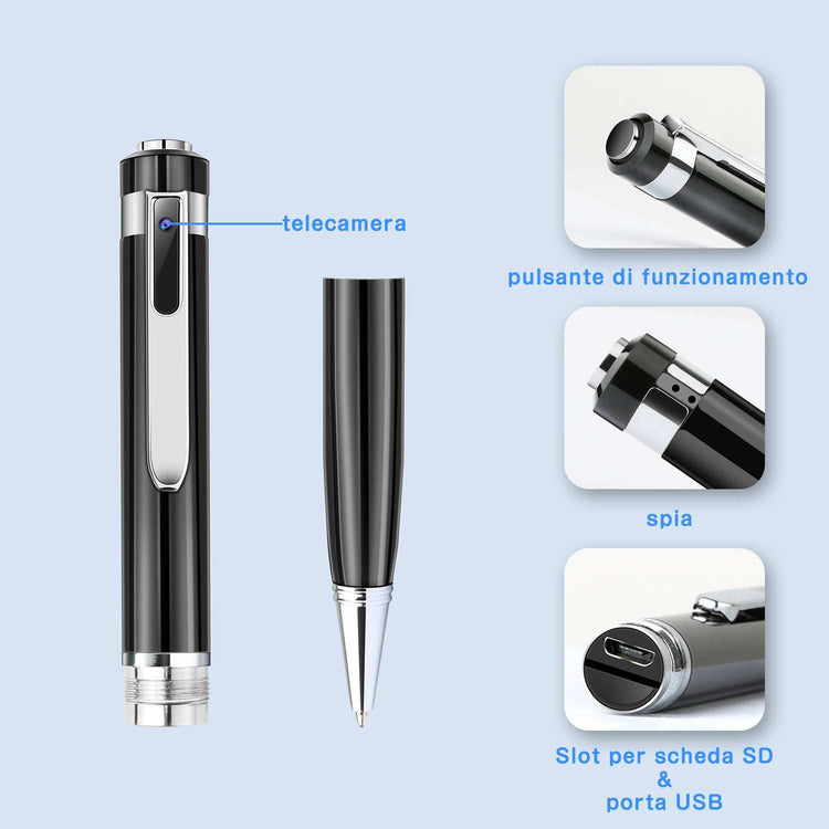 1080P HD Mini Camcorder Sports DV DVR Camcorder Hidden Camera Pen – Audio and Video Teal Simba