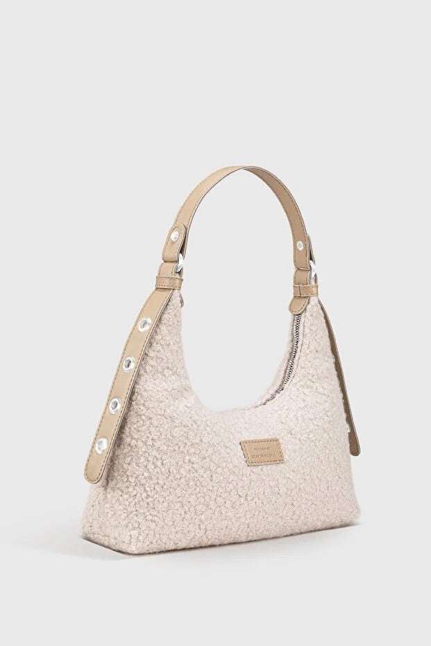 Woven Faux Fur Baguette Shoulder Bag for Women – Women&