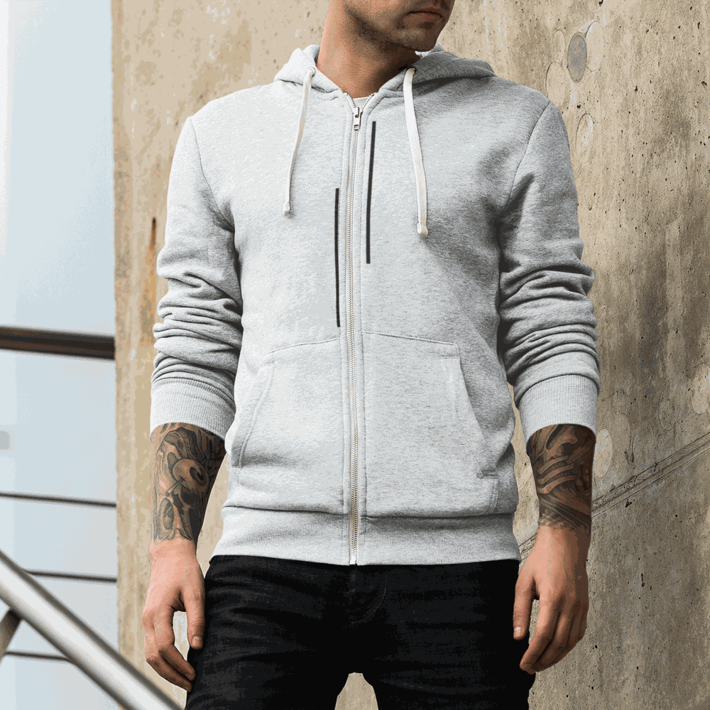 Mens Unmatched Stripes Zip Up Hoodie Yellow Pandora