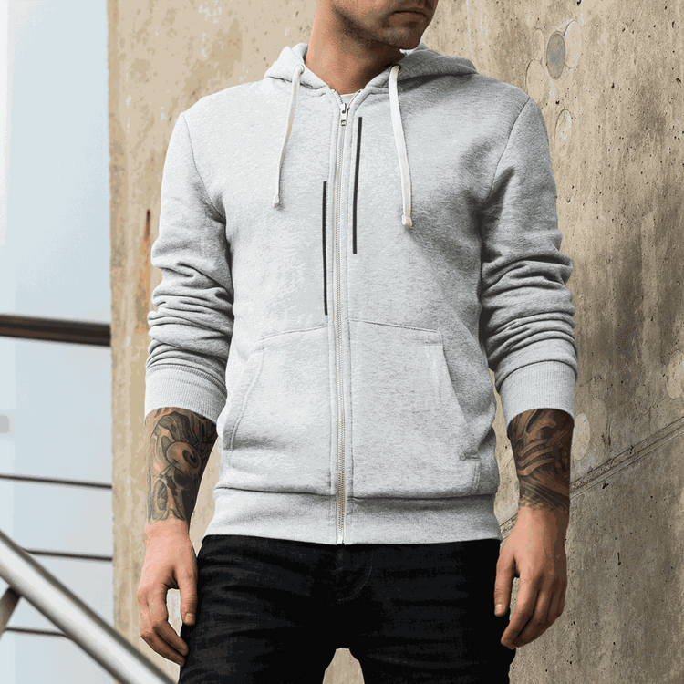 Mens Unmatched Stripes Zip Up Hoodie Yellow Pandora