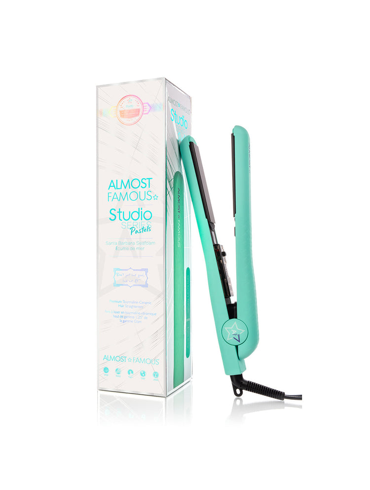 Almost Famous 1.25" Studio Series Flat Iron with Luxe Gemstone Plates Sky Blue Thrace