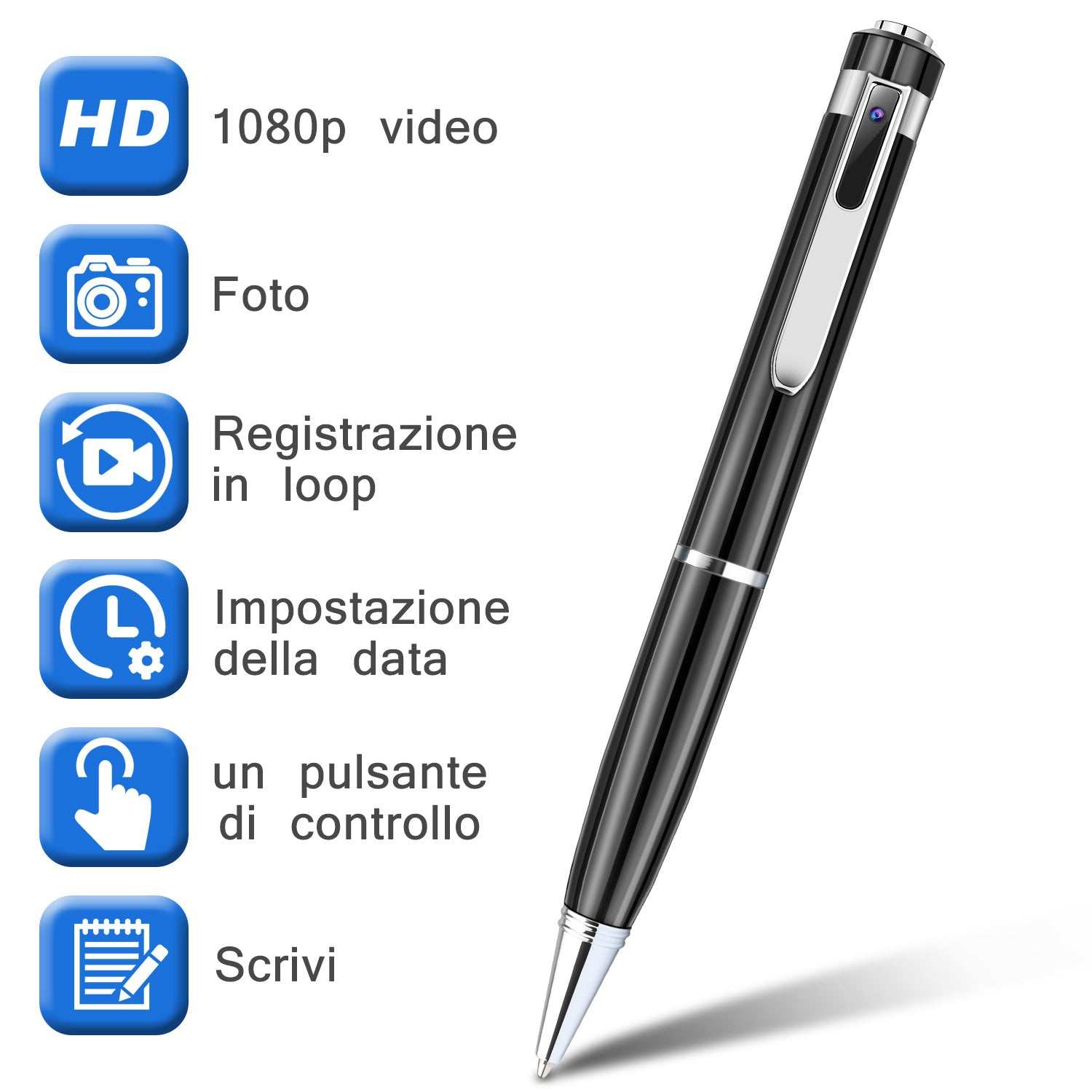 1080P HD Mini Camcorder Sports DV DVR Camcorder Hidden Camera Pen – Audio and Video Teal Simba