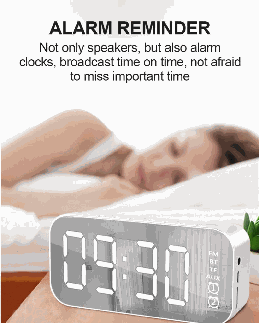 LED Display Alarm Clock Wireless Bluetooth Speakers – Audio Accessory Teal Simba