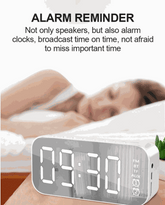 LED Display Alarm Clock Wireless Bluetooth Speakers – Audio Accessory Teal Simba
