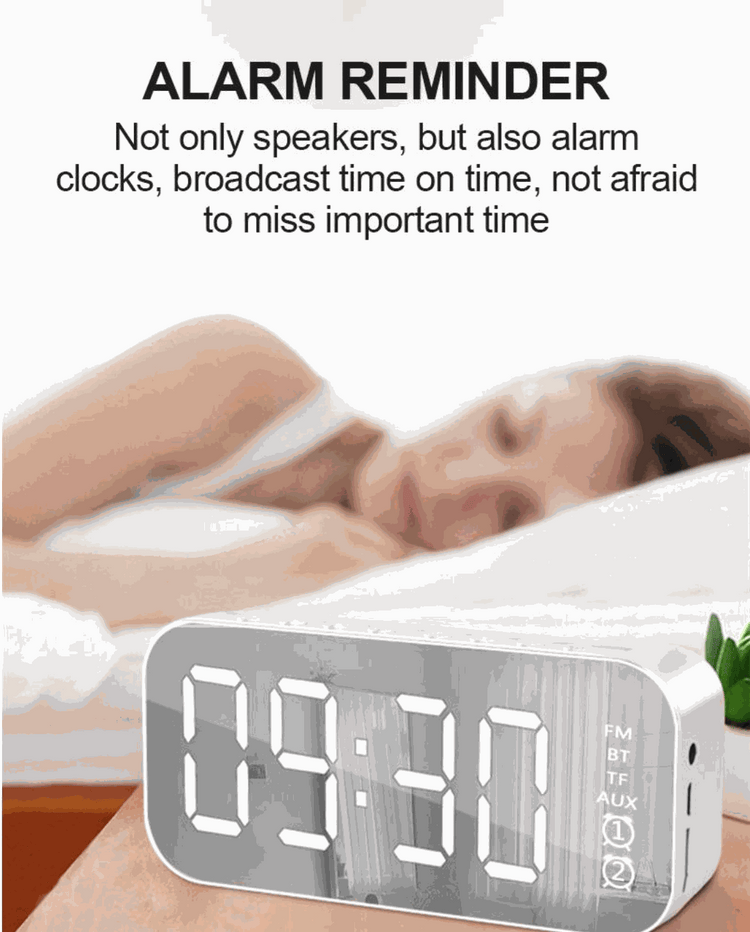 LED Display Alarm Clock Wireless Bluetooth Speakers – Audio Accessory Teal Simba