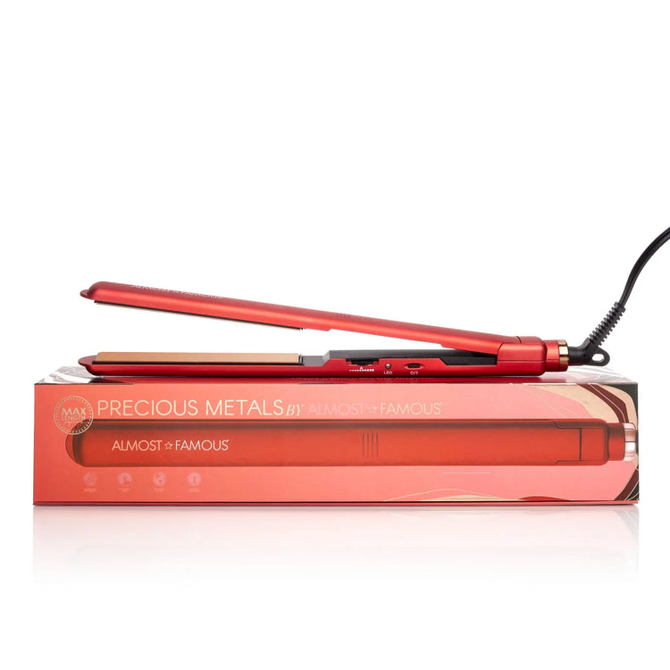 Almost Famous 1" MaxLength Flat Iron with Rose Gold Titanium Plates Sky Blue Thrace