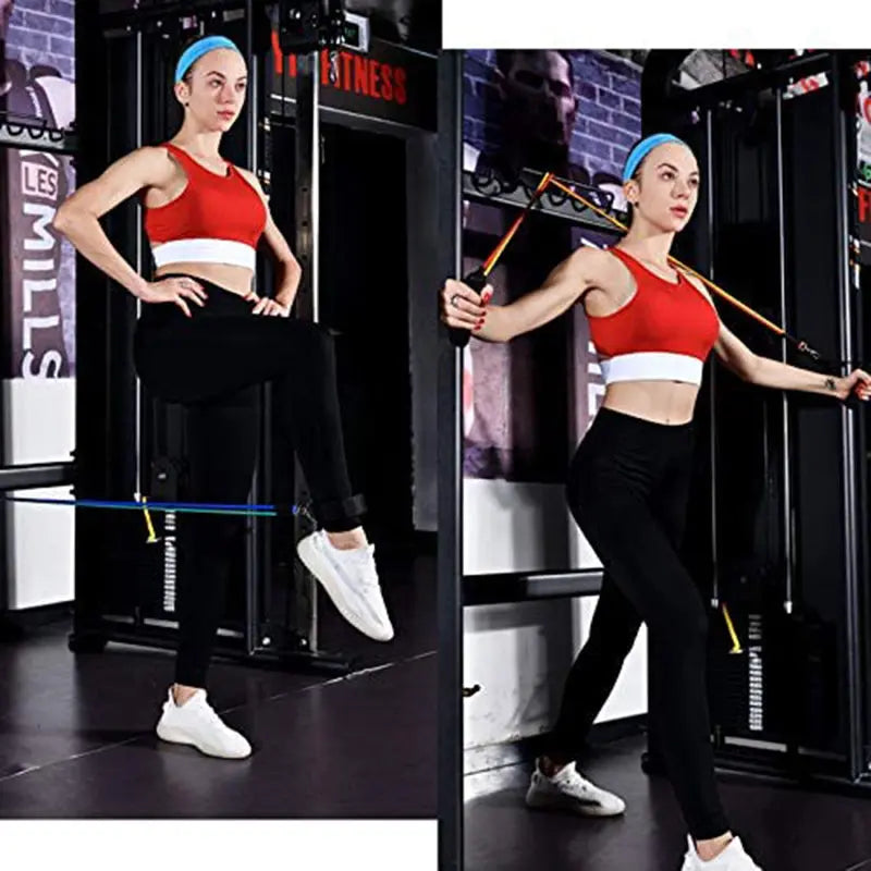 11Pcs Fitness Equipment Resistance Band Set Teal Simba