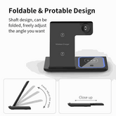 Foldable 3 In 1 Fast 15w QI Wireless Charging Station – Charger Lilac Milo