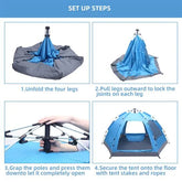 Automatic Family Tent Instant Pop Up Waterproof for Camping Hiking Teal Simba