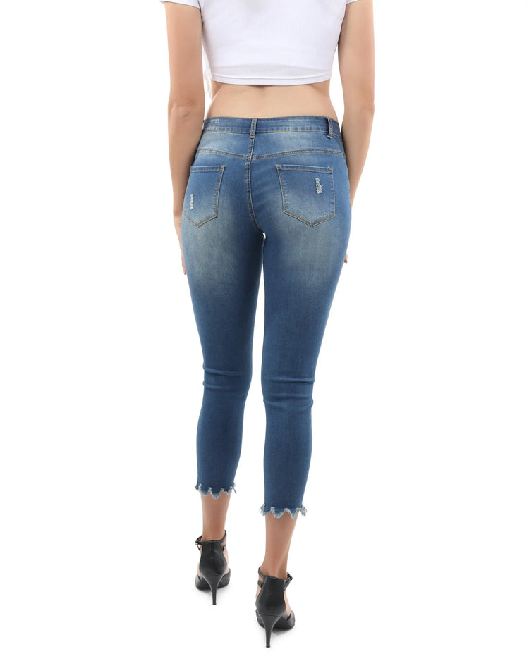 Dayton High Waisted Distressed Jeans Lazurite