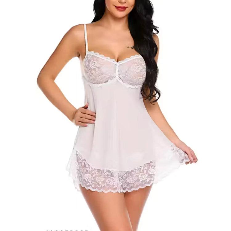 Women Babydoll Lingerie with Panty/g-String | white |Size-36A Ultramarine Phanes
