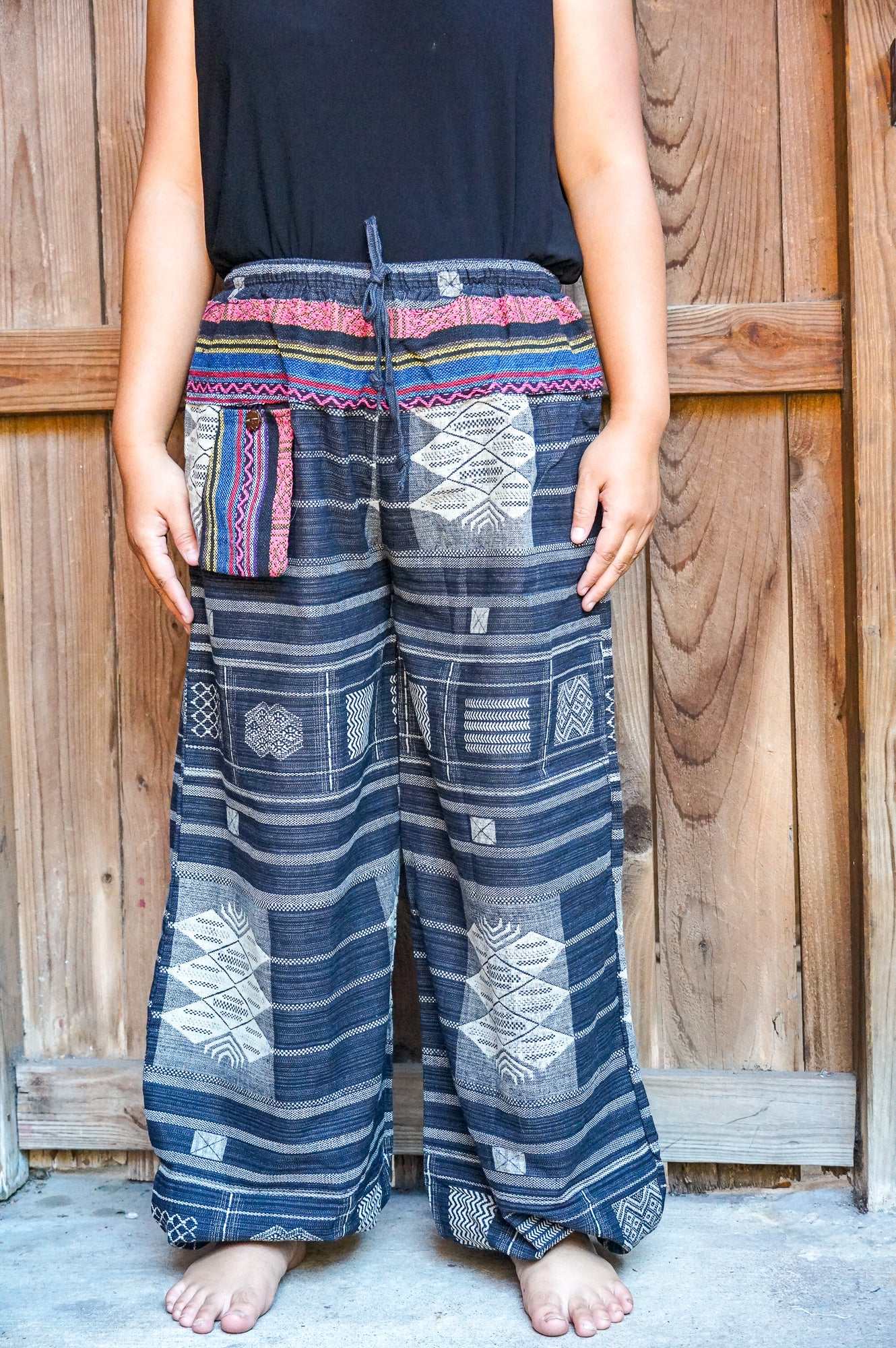 Cotton Women Tribal Boho Pants Hippie Pants Tan Smokey