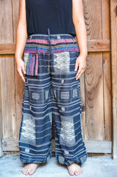 Cotton Women Tribal Boho Pants Hippie Pants Tan Smokey