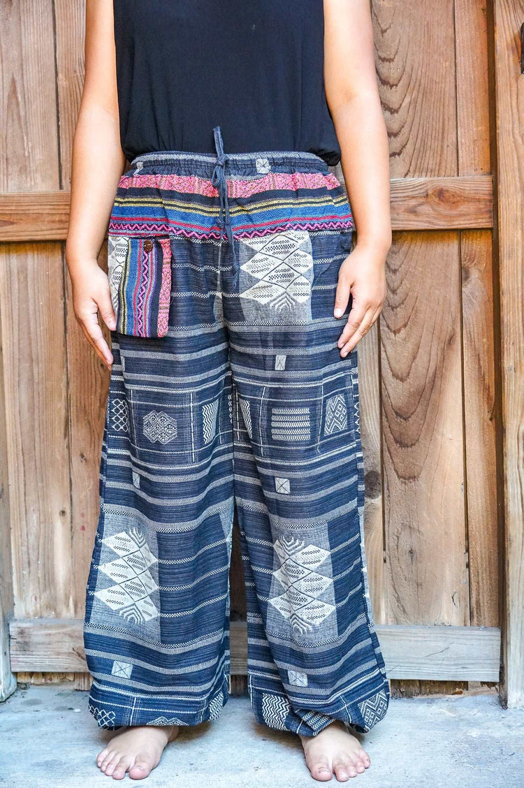 Cotton Women Tribal Boho Pants Hippie Pants Tan Smokey
