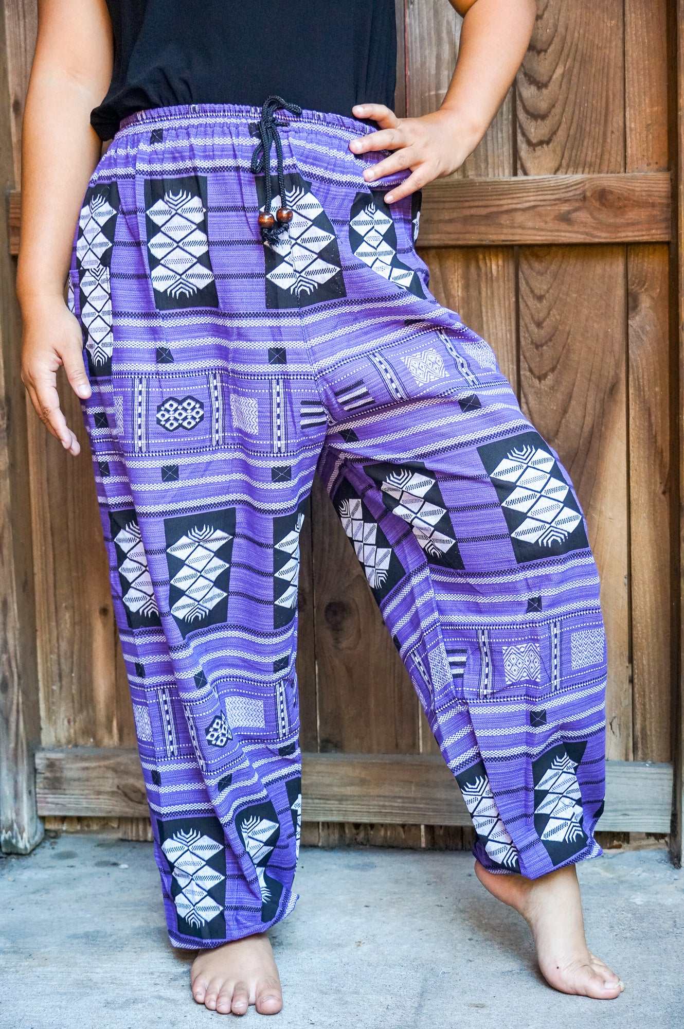 Cotton Women Tribal Boho Pants Hippie Pants Tan Smokey
