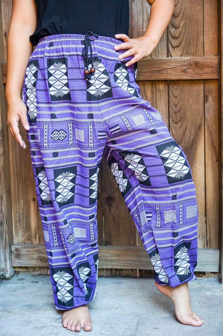 Cotton Women Tribal Boho Pants Hippie Pants Tan Smokey