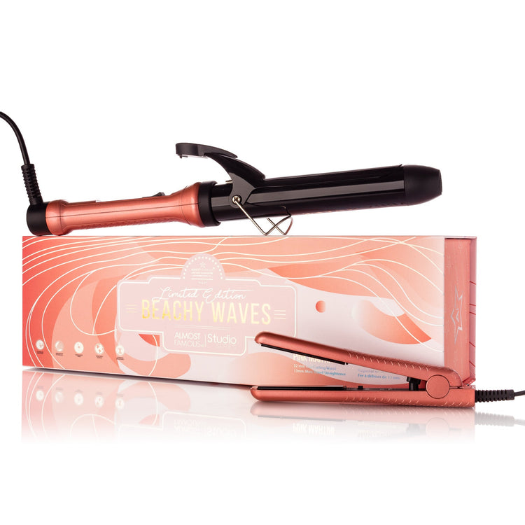 Almost Famous Beach Wave Babe Set with Curling Wand & Mini ToGo Sky Blue Thrace