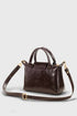 Sac bandoulière marron verni en cuir PU polyvalent pour femme, résistant à l&